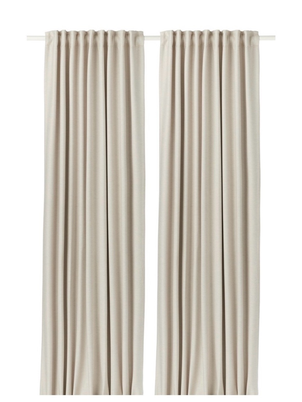 IKEA Vilborg Beige Curtain Panel Pair with heading tape